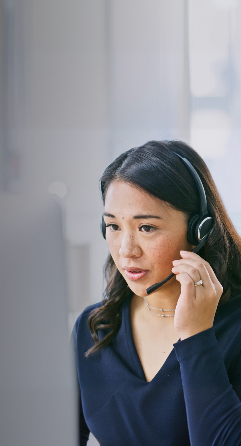 women with headset