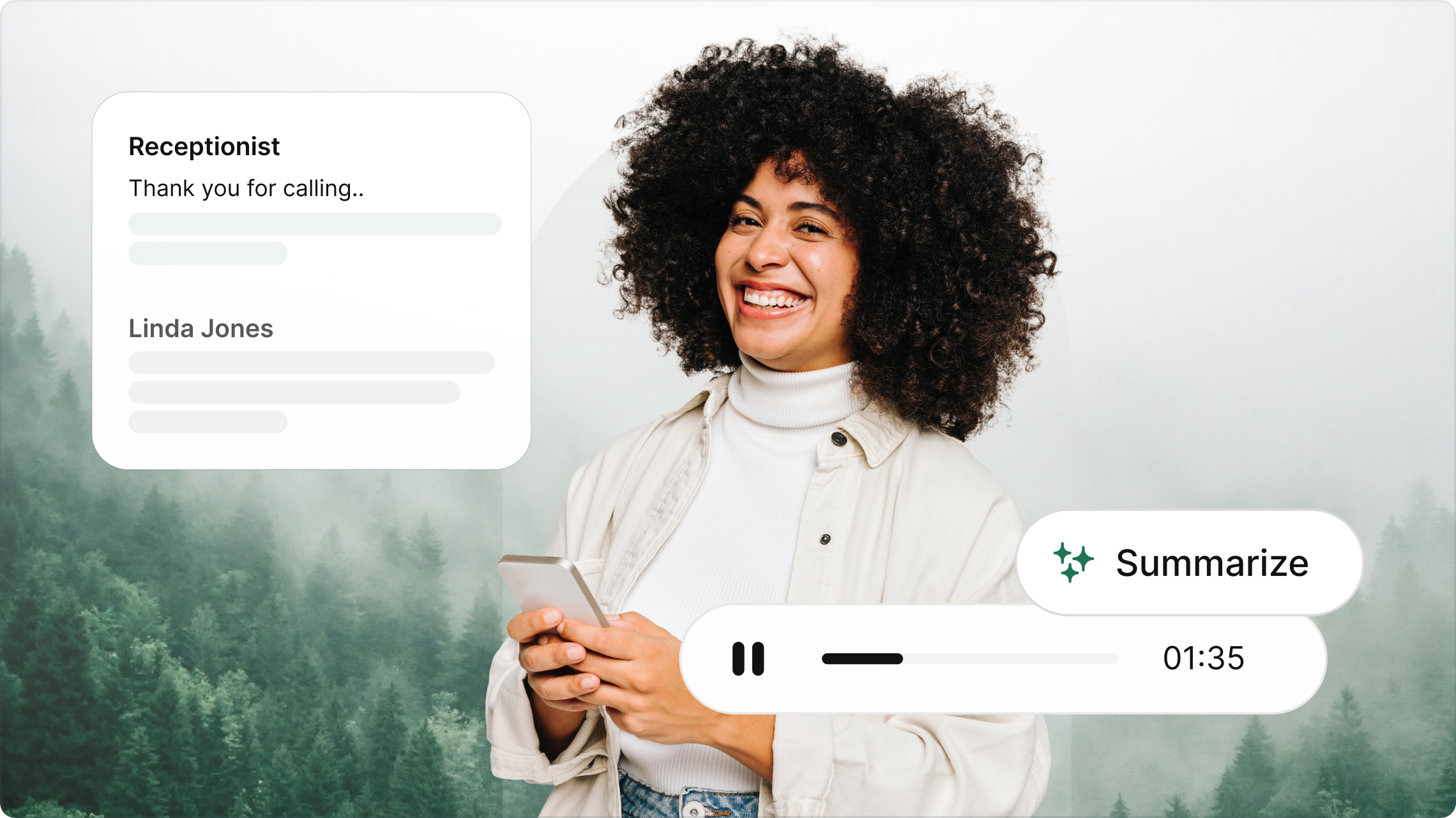 App graphic with women using a phone